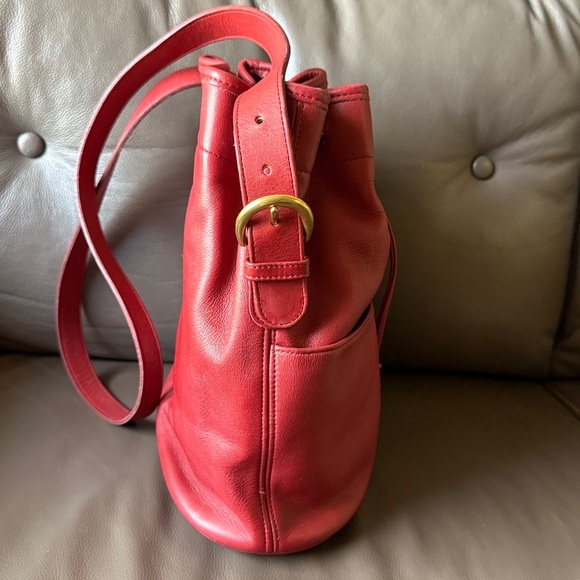 Vintage Coach Red Thompson Drawstring Bag 4151 Bucket Bag - Picture 5 of 16